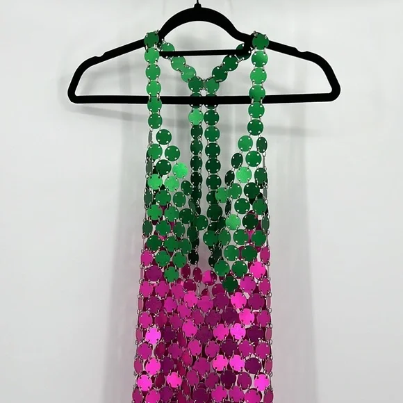 FANNIE SCHIAVONI Cara 2.0 Dress in Pink & Green